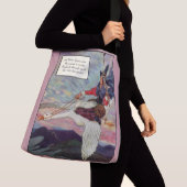 1920s Moeder Goose rijdt met haar reuzengans Crossbody Tas (Dichtbij)