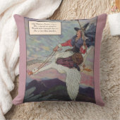 1920s Moeder Goose rijdt met haar reuzengans Kussen (Deken)