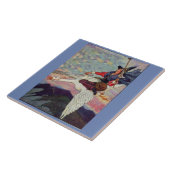 1920s Moeder Goose rijdt met haar reuzengans Tegeltje (Zijkant)