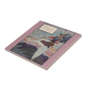 1920s Moeder Goose rijdt met haar reuzengans Tegeltje (Zijkant)