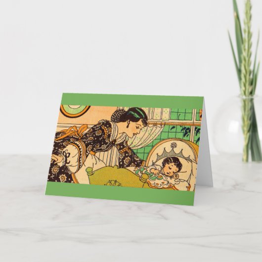 1920s mooie moeder en baby kaart (Voorkant)
