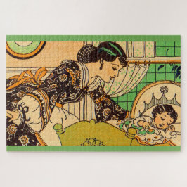 1920s mooie moeder en baby legpuzzel