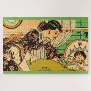 1920s mooie moeder en baby legpuzzel