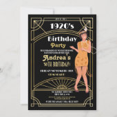 1920's Moord Mysterie Verjaardag Diner Party Deco Kaart (Voorkant)