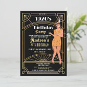 1920's Moord Mysterie Verjaardag Diner Party Deco Kaart (Staand voorkant)