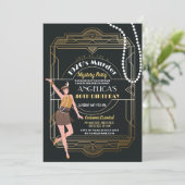 1920's Moord Mysterie Verjaardag Diner Party Deco Kaart (Staand voorkant)