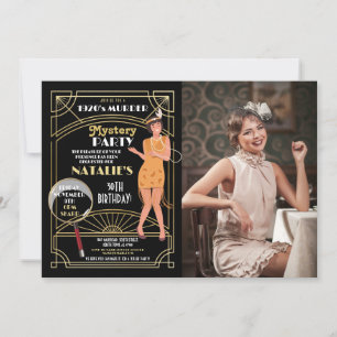 1920's Moord Mysterie Verjaardag Foto Party Deco Kaart