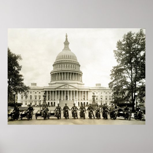  1920s Motorcycle Cops in DC Poster (Voorkant)