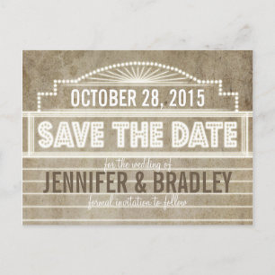 1920's Movie Marquee Save the Date Aankondigingskaart