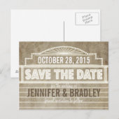  1920's Movie Marquee Save the Date Aankondigingskaart (Voorkant / Achterkant)
