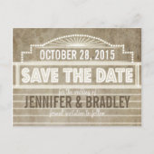 1920's Movie Marquee Save the Date Aankondigingskaart (Voorkant)