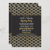 1920s Murder Mystery Dinner Verjaardagsfeest Kaart (Voorkant / Achterkant)