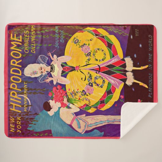 1920s New York Hippodrome programma cover print Sherpa Deken (Voorkant (horizontaal))