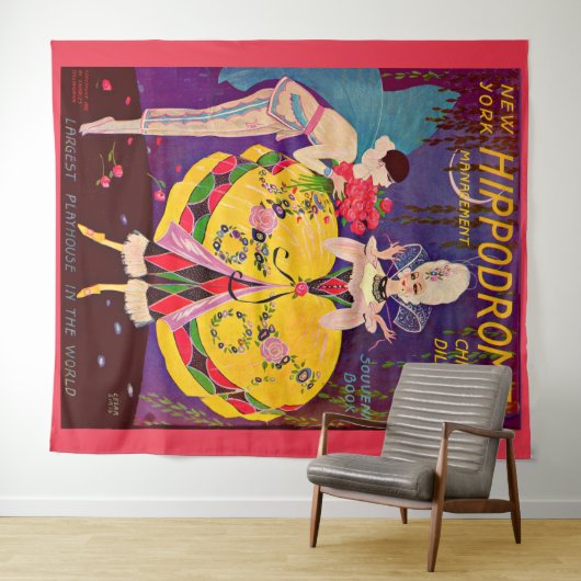 1920s New York Hippodrome programma cover print Wandkleed (In Situ (horizontaal))