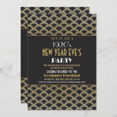 1920s Nieuwjaar Eve Party Art Deco Gatsby Kaart (Voorkant / Achterkant)
