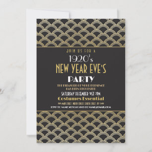 1920s Nieuwjaar Eve Party Art Deco Gatsby Kaart