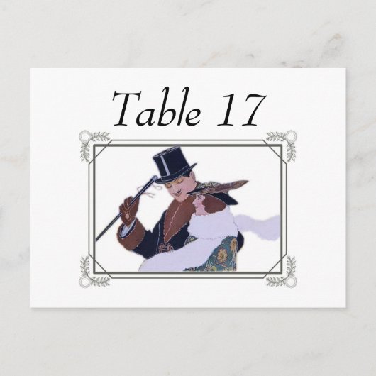 1920's Paar Tafel Plaats Kaarten (Voorkant)