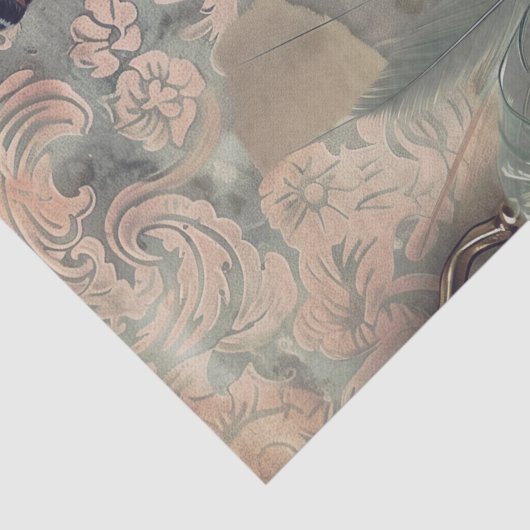 1920's Parfum Flapper Meisje Art Deco Tissuepapier (Detail)