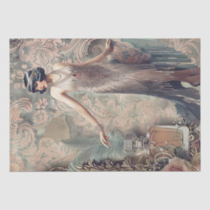 1920's Parfum Flapper Meisje Art Deco Tissuepapier