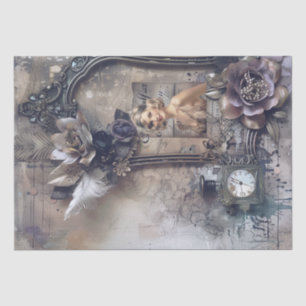 1920's Parfum Flapper Meisje Art Deco Tissuepapier