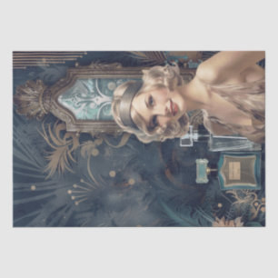 1920's Parfum Flapper Meisje Art Deco Tissuepapier