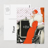 1920's  Parijse Model en Auto Afbeelding Briefkaart (Voorkant / Achterkant)