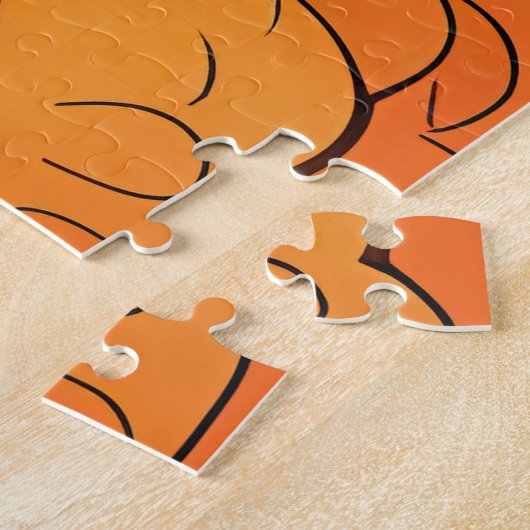 1920s Parijse vrouw met Oranje bloemen puzzel Legpuzzel (Zijkant)