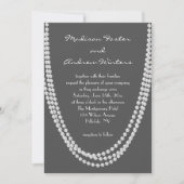 1920's Pearl bruiloft uitnodiging - grijs (Voorkant)