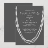 1920's Pearl Engagement Party Uitnodiging - grijs (Voorkant / Achterkant)