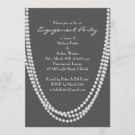 1920's Pearl Engagement Party Uitnodiging - grijs