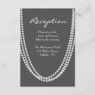 1920's Pearl Receptie Kaart - grijs