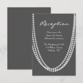 1920's Pearl Receptie Kaart - grijs (Voorkant / Achterkant)