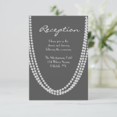 1920's Pearl Receptie Kaart - grijs (Staand voorkant)