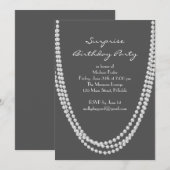1920's Pearl Surprise Verjaardagsfeest Nodig grijs Kaart (Voorkant / Achterkant)