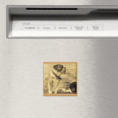1920s pitbull bewaakt baby magneet (Insitu (Vaatwasser))