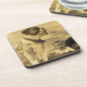 1920s pitbullbewakers baby bier onderzetter (Linkerzijde)