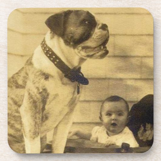 1920s pitbullbewakers baby bier onderzetter (Voorkant)