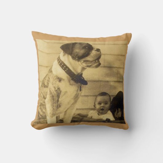 1920s pitbullbewakers baby kussen (Voorkant)
