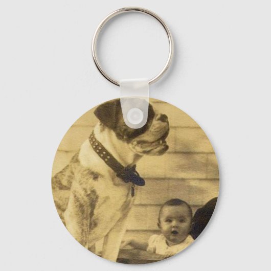 1920s pitbullbewakers baby sleutelhanger (Voorkant)