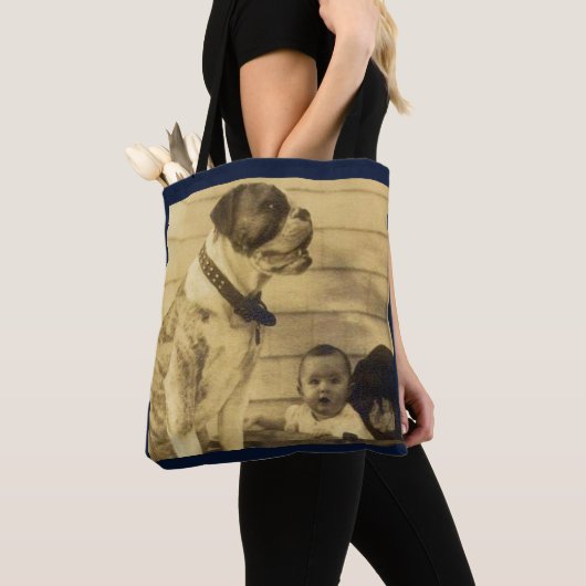 1920s pitbullbewakers baby tote bag (Dichtbij)
