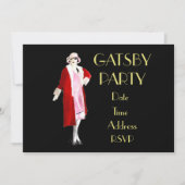 1920s Roaring 20 fapper party Uitnodiging (Voorkant)