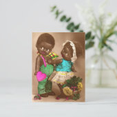 1920s RPPC schattige zwarte poppen uit liefde Briefkaart (Staand voorkant)