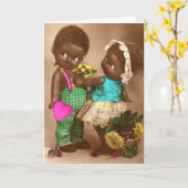 1920s RPPC schattige zwarte poppen uit liefde Kaart (Gele Bloem)