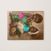1920s RPPC schattige zwarte poppen uit liefde Legpuzzel (Horizontaal)