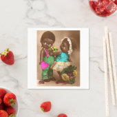 1920s RPPC schattige zwarte poppen uit liefde Servet (Insitu)