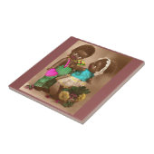 1920s RPPC schattige zwarte poppen uit liefde Tegeltje (Zijkant)