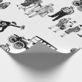 1920s skelet toile flappers antiek sinister cadeaupapier (Hoek)