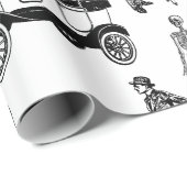 1920s skelet toile flappers antiek sinister cadeaupapier (Rol Hoek)