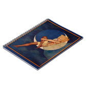 1920s-slang en mooie vrouw op de maan notitieboek (Linkerzijde)