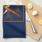 1920s-slang en mooie vrouw op de maan theedoek (Quarter Fold)